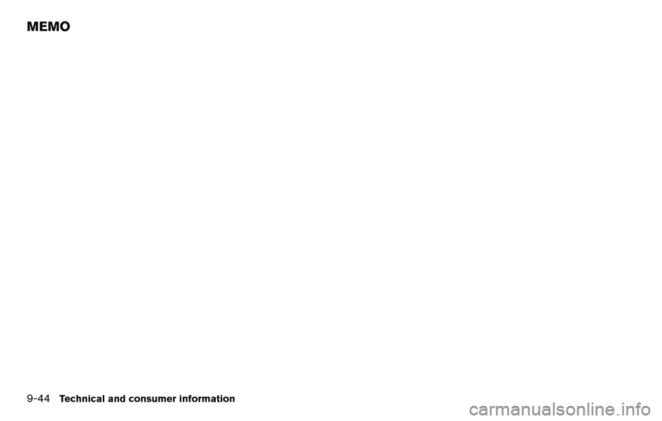 NISSAN TITAN 2013 1.G Owners Manual MEMO
9-44Technical and consumer information NISSAN TITAN 2013 1.G Owners Manual MEMO
9-44Technical and consumer information