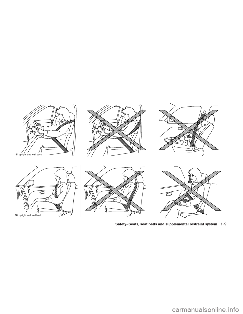 NISSAN LEAF 2014 1.G Owners Manual Safety–Seats, seat belts and supplemental restraint system1-9 