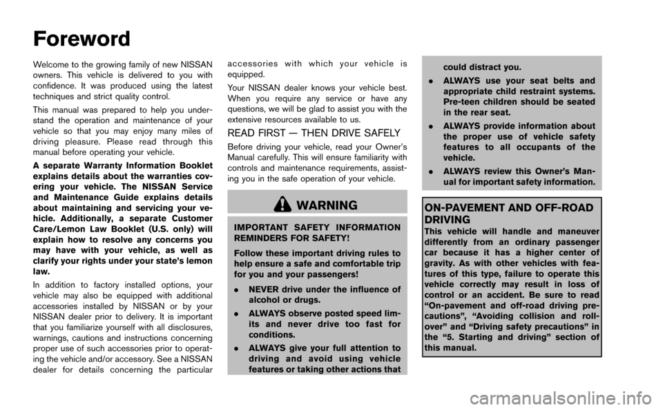 NISSAN MURANO 2014 2.G Owners Manual NISSAN MURANO 2014 2.G Owners Manual