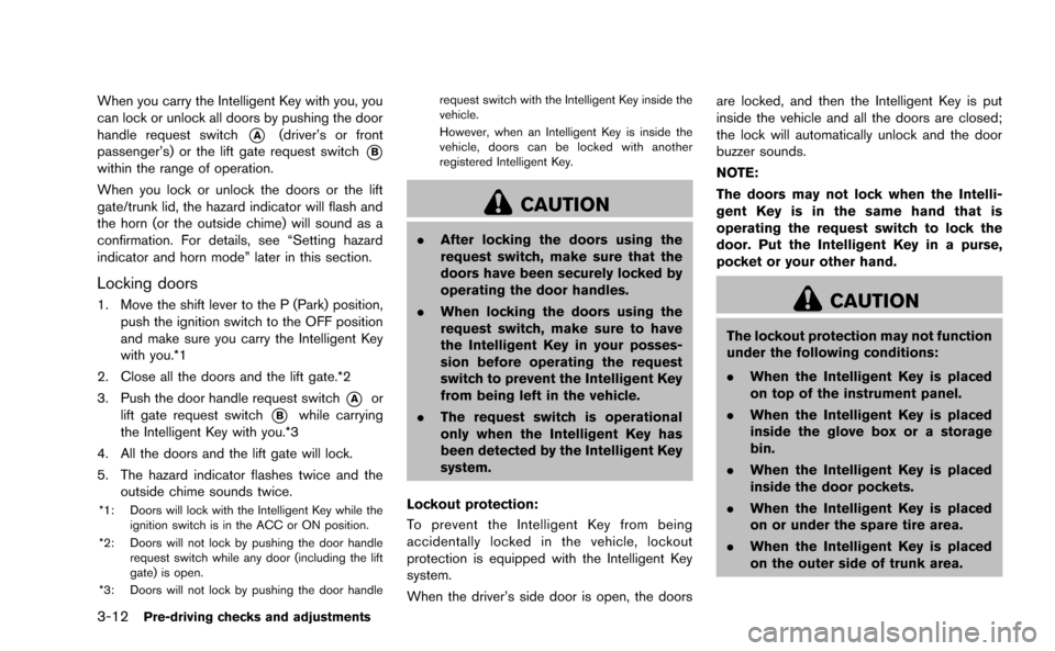 NISSAN MURANO 2014 2.G Owners Manual NISSAN MURANO 2014 2.G Owners Manual
