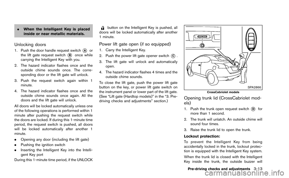 NISSAN MURANO 2014 2.G Owners Manual 