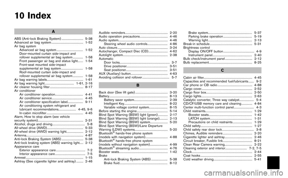 NISSAN MURANO 2014 2.G Owners Manual 