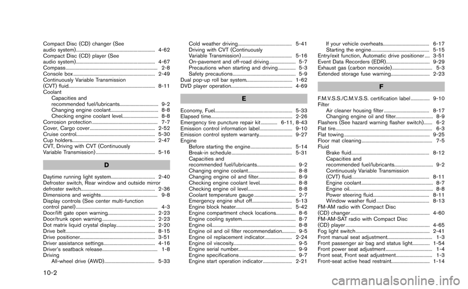 NISSAN MURANO 2014 2.G Owners Manual 