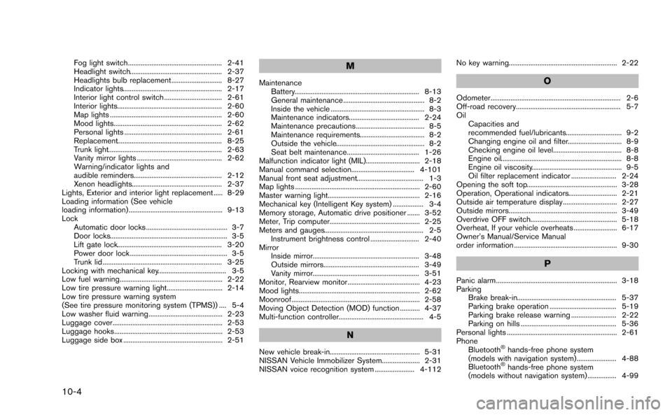 NISSAN MURANO 2014 2.G Owners Manual 