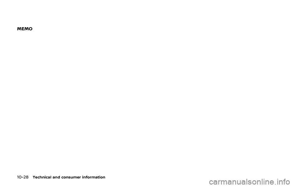 NISSAN 370Z 2019  Owner´s Manual 10-28Technical and consumer information
MEMO 