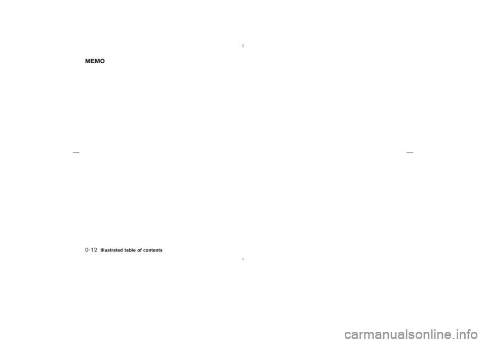 NISSAN 350Z 2006  Owner´s Manual MEMO0-12
Illustrated table of contents

06.1.17/Z33-D/V5.0
 