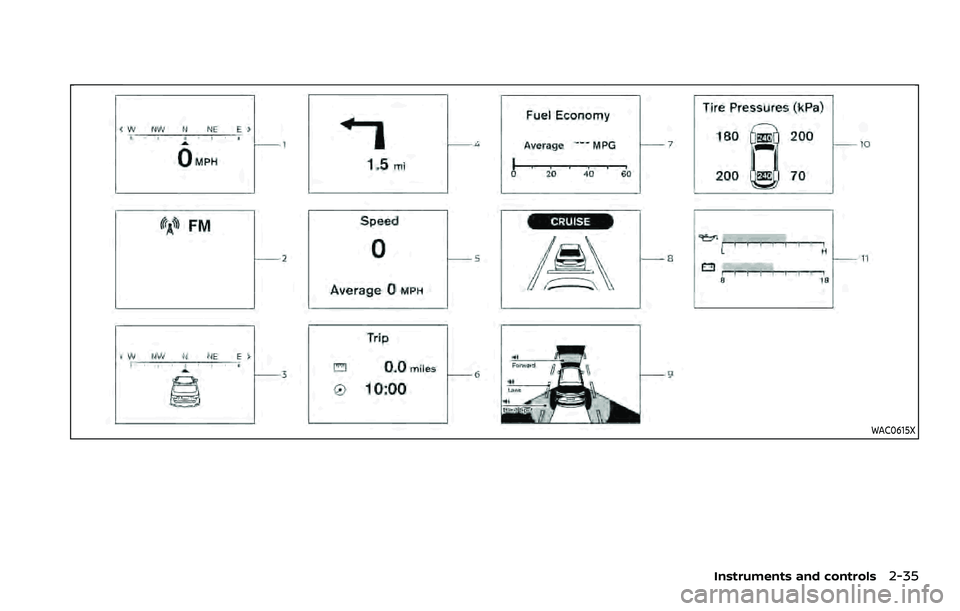 NISSAN ARMADA 2021 Owner´s Manual WAC0615X
Instruments and controls2-35 NISSAN ARMADA 2021 Owner´s Manual WAC0615X
Instruments and controls2-35