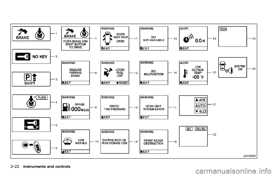 NISSAN ARMADA 2018  Owner´s Manual 2-22Instruments and controls
JVI1159X 