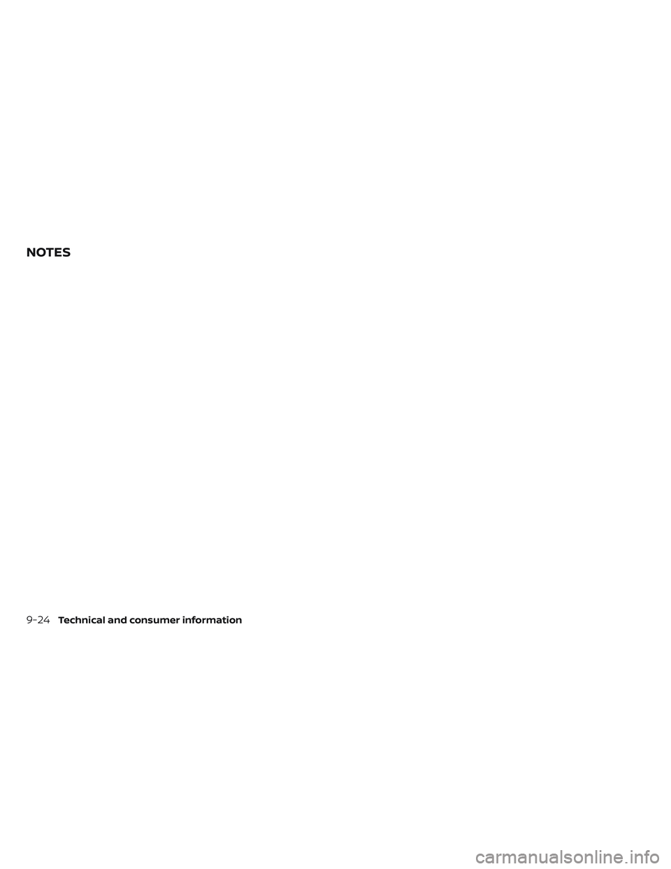 NISSAN LEAF 2019  Owner´s Manual NOTES
9-24Technical and consumer information 