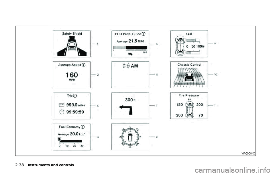 NISSAN QASHQAI 2019 Owner´s Manual 2-38Instruments and controls
WAC0084X NISSAN QASHQAI 2019 Owner´s Manual 2-38Instruments and controls
WAC0084X