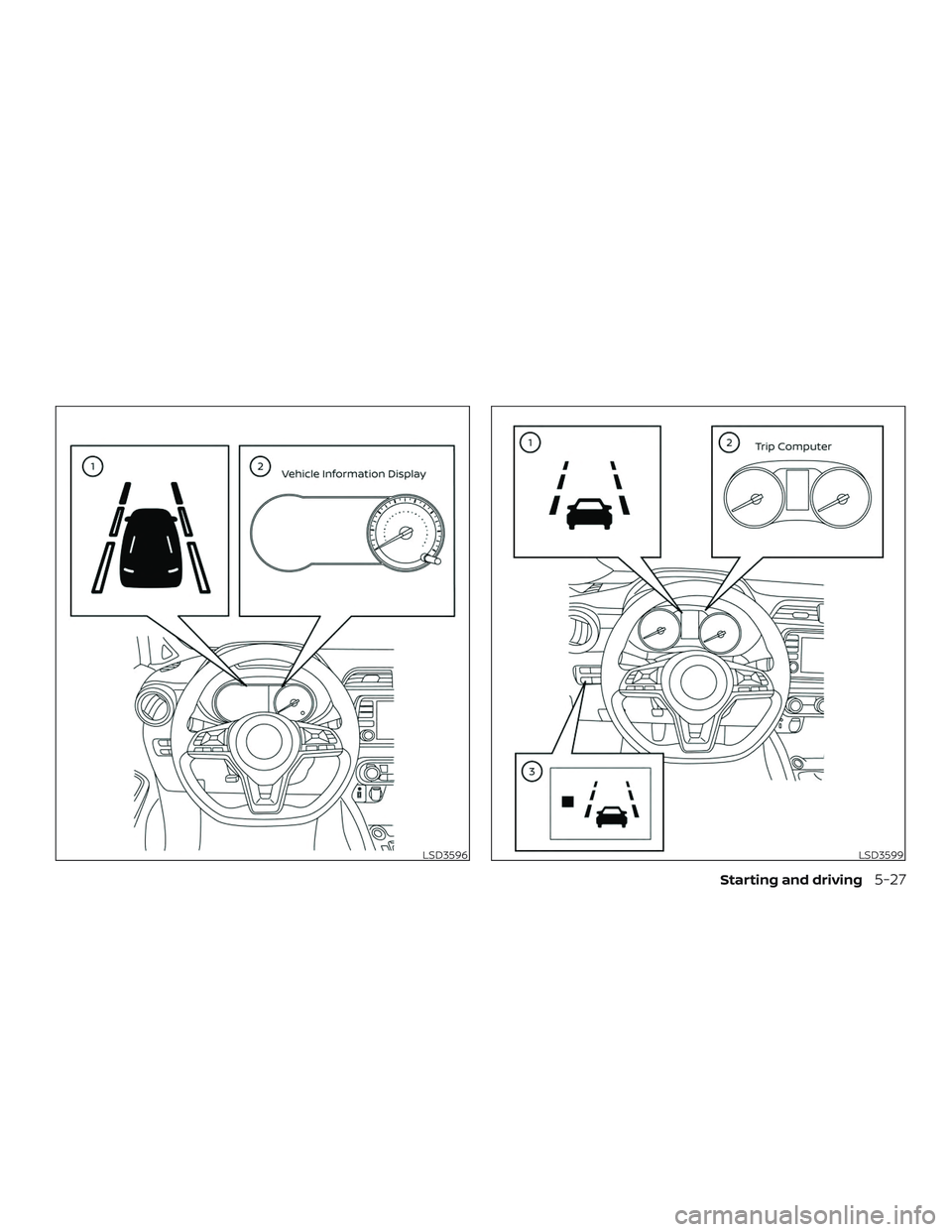 NISSAN VERSA SEDAN 2020  Owner´s Manual LSD3596LSD3599
Starting and driving5-27 