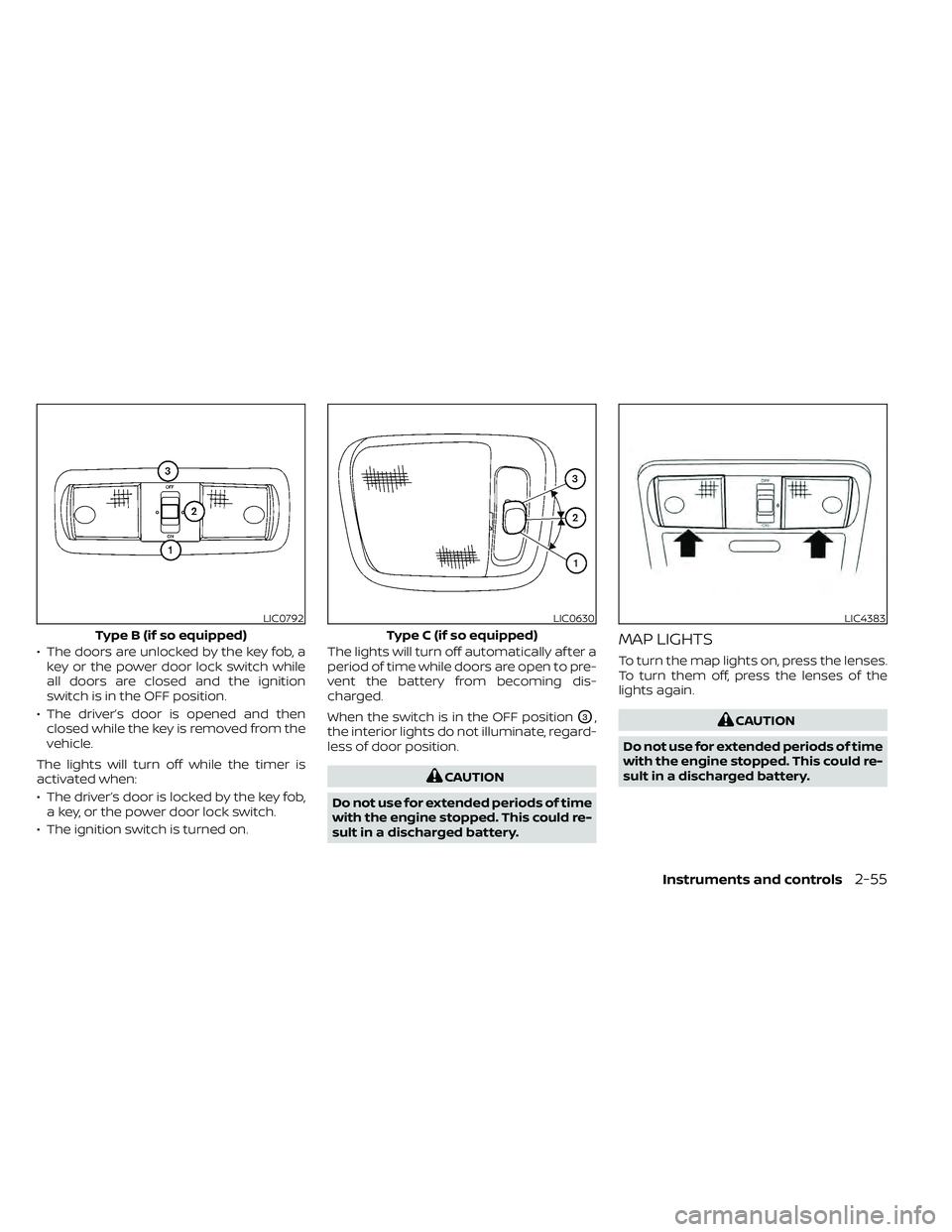 NISSAN FRONTIER 2020  Owner´s Manual • The doors are unlocked by the key fob, akey or the power door lock switch while
all doors are closed and the ignition
switch is in the OFF position.
• The driver’s door is opened and then clos