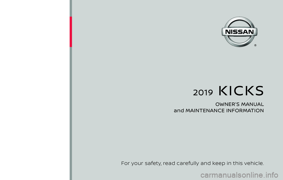 NISSAN KICKS 2019  Owner´s Manual 