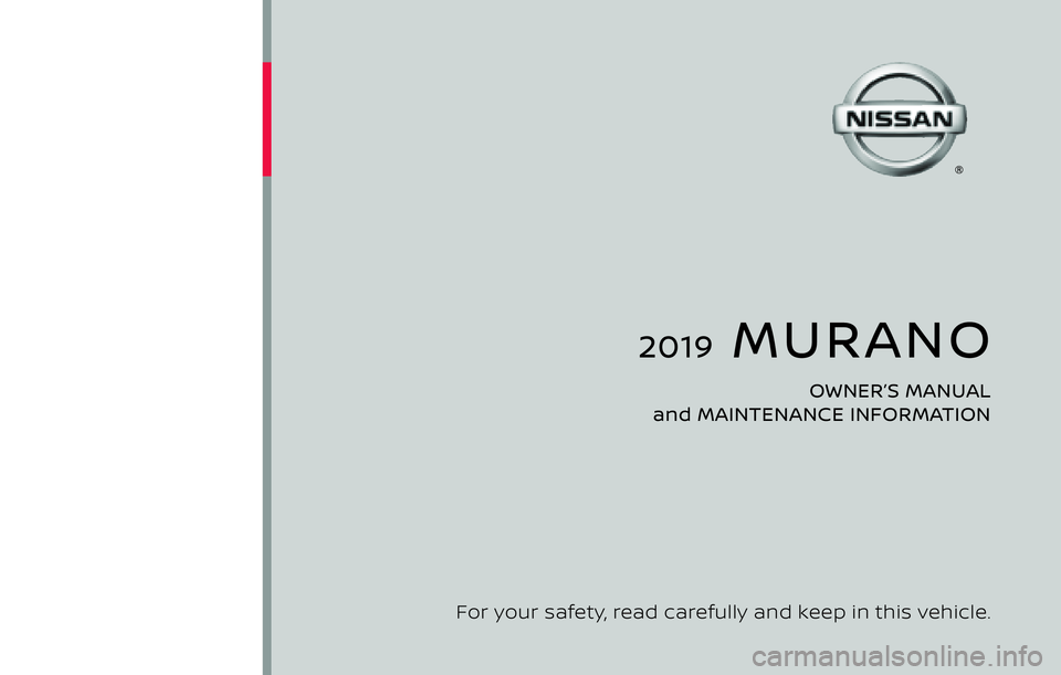 NISSAN MURANO 2019  Owner´s Manual 