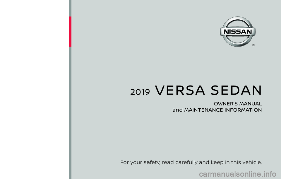 NISSAN VERSA SEDAN 2019  Owner´s Manual 