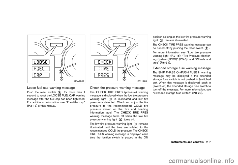 NISSAN JUKE 2015 F15 / 1.G Owners Manual  
������ 
�> �(�G�L�W� ����� ���� �0�R�G�H�O� �)�����@ 
SP A2809 
Loose fuelcap warning message 
GUID-1B 265639-6AD C-4A76-95BA-C77D721 22232 
Push thereset switch 
* 
A 
for more