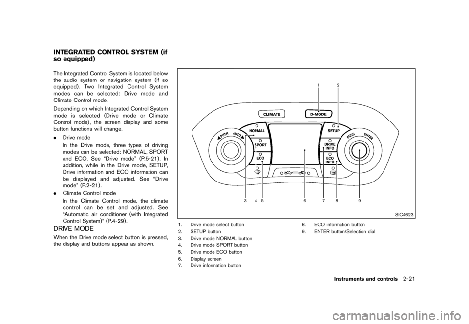 NISSAN JUKE 2015 F15 / 1.G Owners Manual  
������ 
�> �(�G�L�W� ����� ���� �0�R�G�H�O� �)�����@ 
GUID-F75DC 192-4AA8-4A55-AE59-5 9A76A90EBC4 
The Integrated ControlSystemislocated below
the audio system ornavigation syst