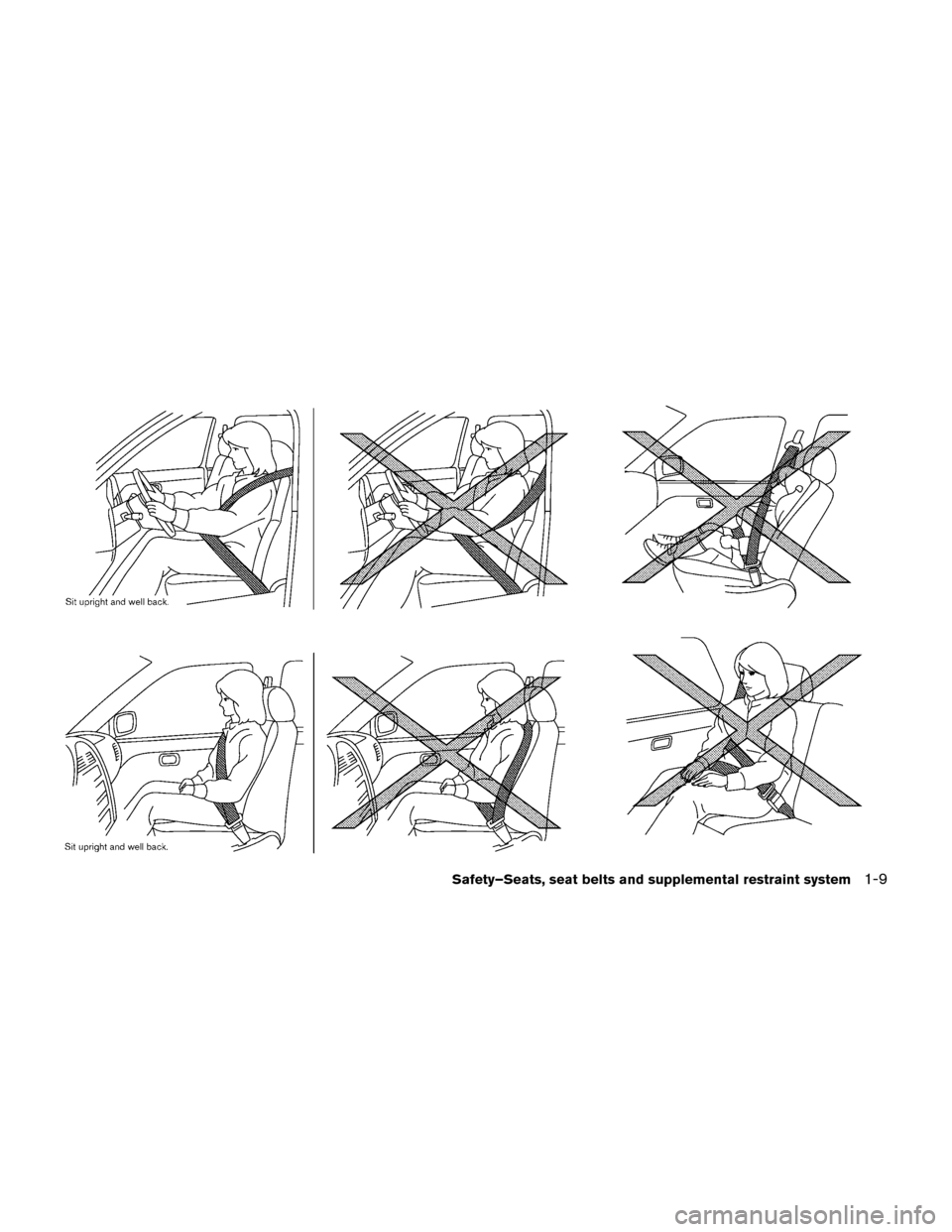 NISSAN LEAF 2015 1.G Owners Manual Safety–Seats, seat belts and supplemental restraint system1-9 