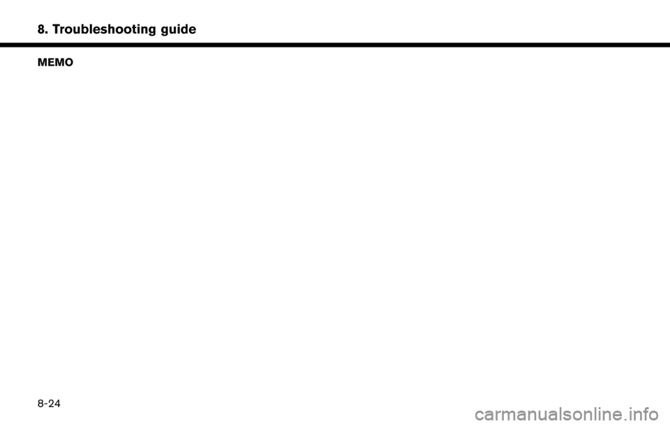 NISSAN MURANO 2015 3.G LC2 Kai Navigation Manual 8. Troubleshooting guide
MEMO
8-24 