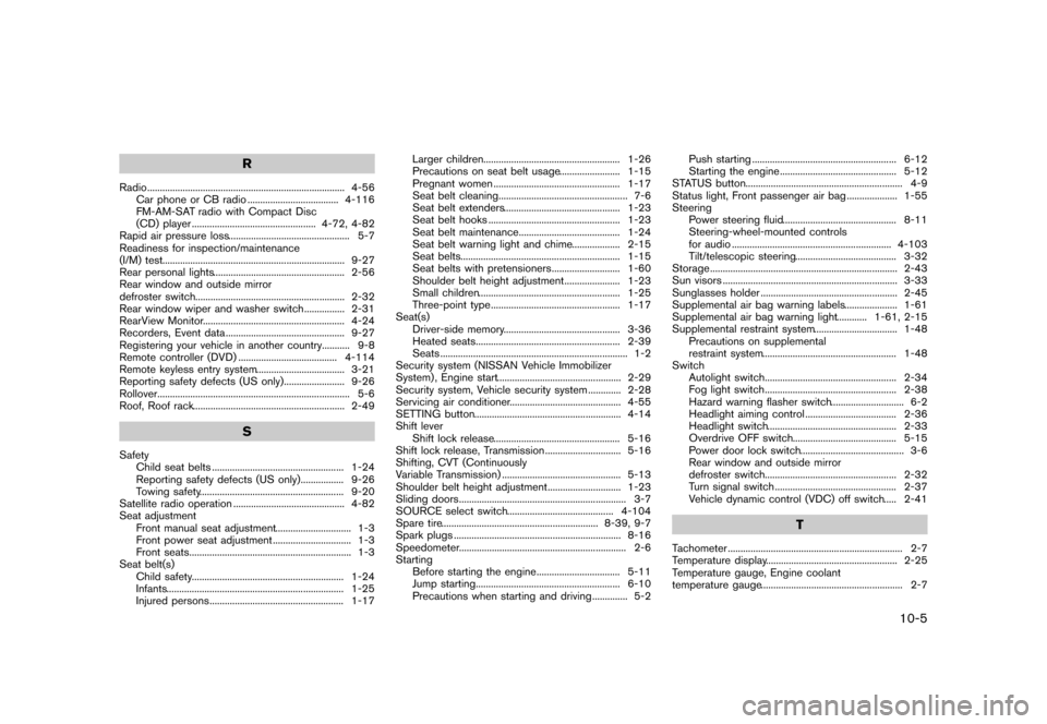 NISSAN QUEST 2015 RE52 / 4.G Manual PDF �������
�> �(�G�L�W� ����� �� �� �0�R�G�H�O� �(���� �@
R
Radio...
.............................................................................. 4-56
Car phone or CB radio ...
..