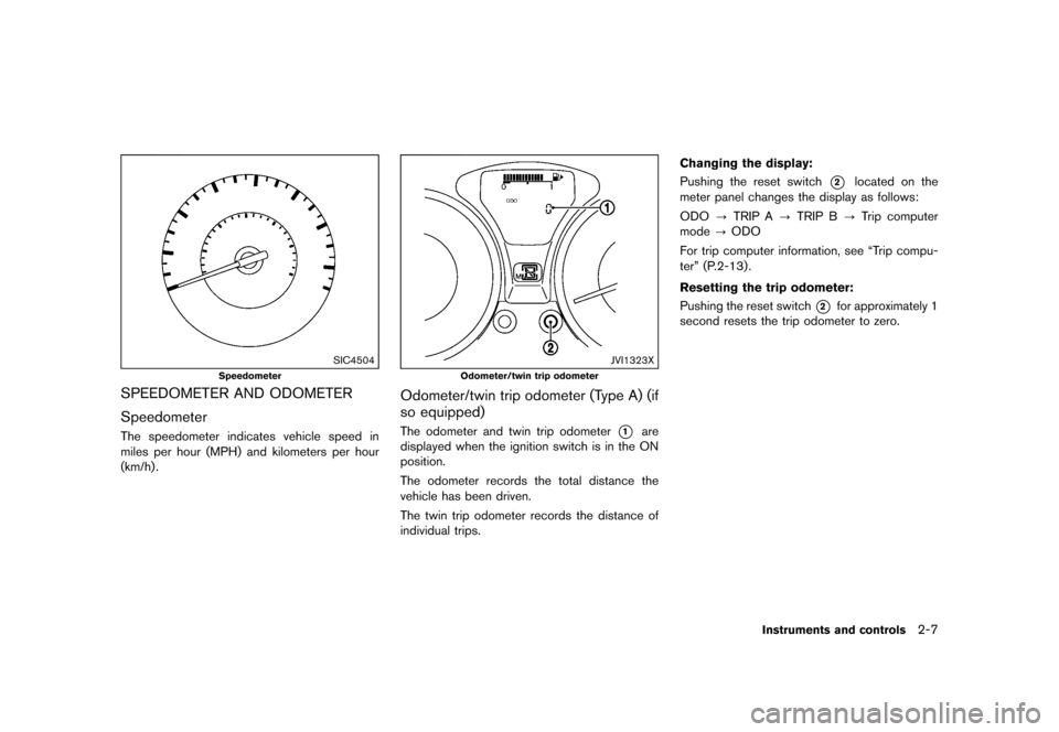 NISSAN JUKE 2016 F15 / 1.G User Guide ������
�> �(�G�L�W� ����� �� � �0�R�G�H�O� �)���� �@
SIC4504
Speedometer
SPEEDOMETER AND ODOMETERGUID-51A241D7-04C6-4D12-AE1B-0180C370F35E
SpeedometerGUID-C27FC7F5-4696-4462-8629-B