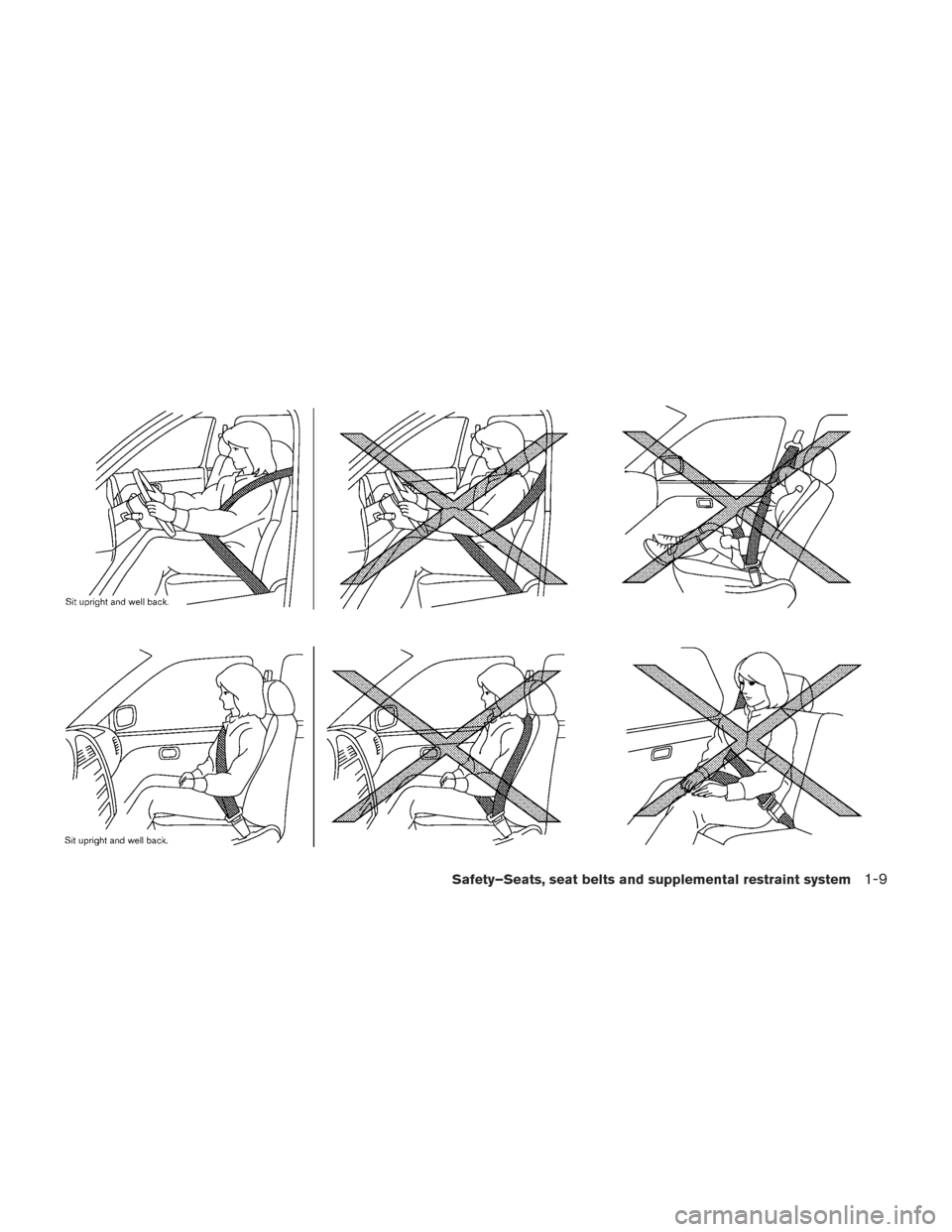 NISSAN LEAF 2016 1.G Owners Manual Safety–Seats, seat belts and supplemental restraint system1-9 