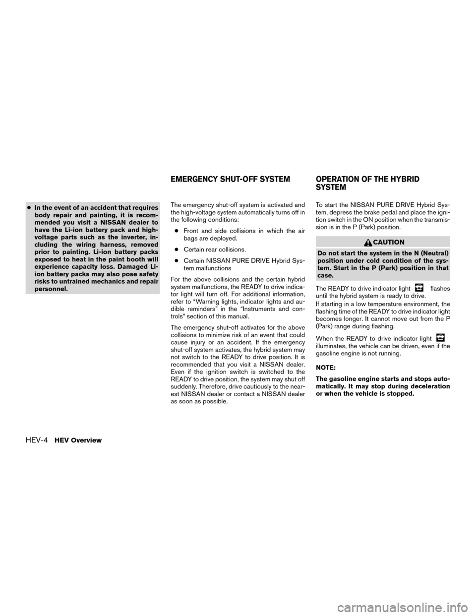 NISSAN MURANO HYBRID 2016 3.G User Guide (443 Pages)