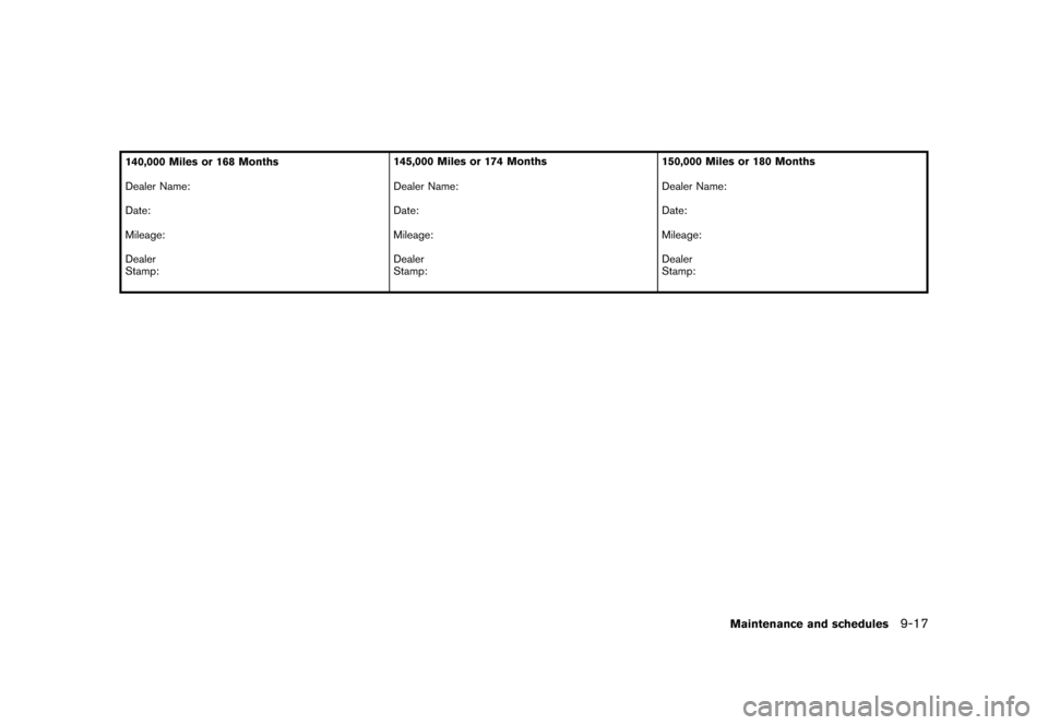 NISSAN 370Z COUPE 2017 Z34 Owners Manual �������
�> �(�G�L�W� ����� �� �� �0�R�G�H�O� �����0�< �1�,�6�6�$�1 ����=��=��� �2�0���(���=���8� �@
140,000 Miles or 168 Months
Dealer Name:
Date:
Mileage:
Dealer
S