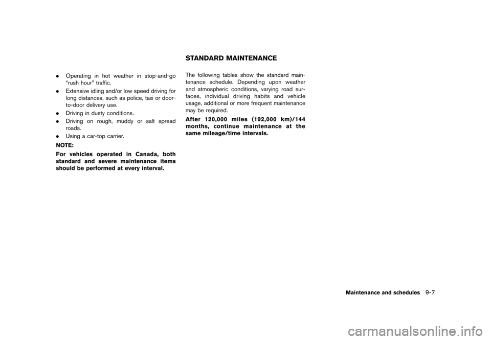 NISSAN 370Z ROADSTER 2017 Z34 Owners Manual �������
�> �(�G�L�W� ����� �� �� �0�R�G�H�O� �����0�< �1�,�6�6�$�1 ����=��=��� �2�0���(���=���8� �@
.Operating in hot weather in stop-and-go
ªrush hourº traffic.
