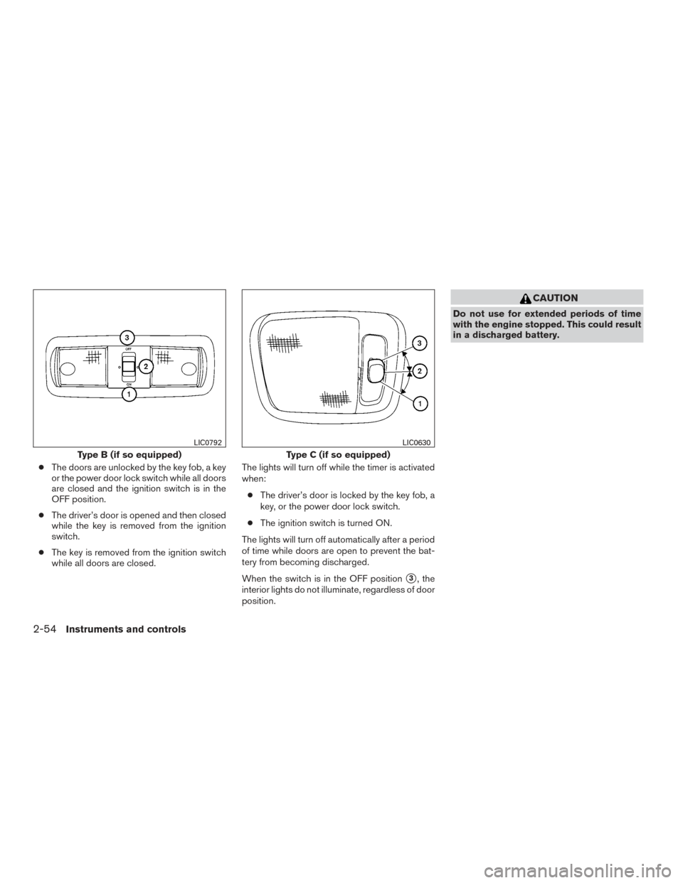 NISSAN FRONTIER 2017 D23 / 3.G Owners Guide ●The doors are unlocked by the key fob, a key
or the power door lock switch while all doors
are closed and the ignition switch is in the
OFF position.
● The driver’s door is opened and then clos