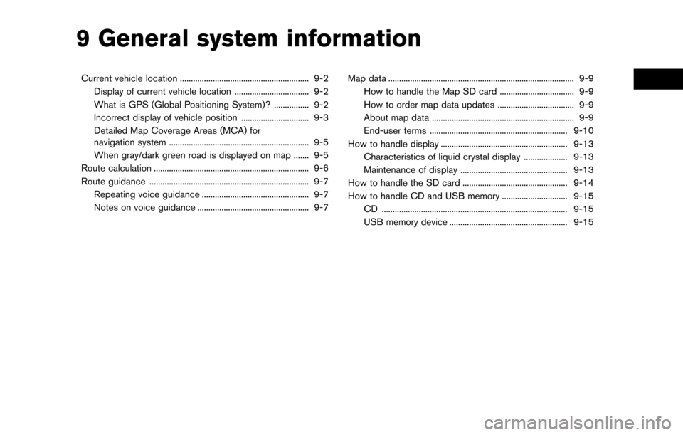 NISSAN LEAF 2017 1.G Navigation Manual 9 General system information
Current vehicle location ........................................................... 9-2Display of current vehicle location .................................. 9-2
What is NISSAN LEAF 2017 1.G Navigation Manual 9 General system information
Current vehicle location ........................................................... 9-2Display of current vehicle location .................................. 9-2
What is