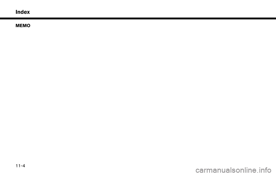 NISSAN LEAF 2017 1.G Navigation Manual MEMO
11-4
Index 