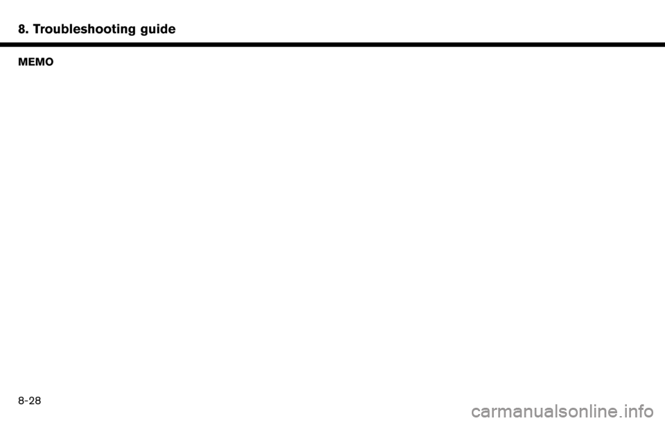 NISSAN MURANO 2017 3.G Nissan Connect Navigation Manual 8. Troubleshooting guide
MEMO
8-28 