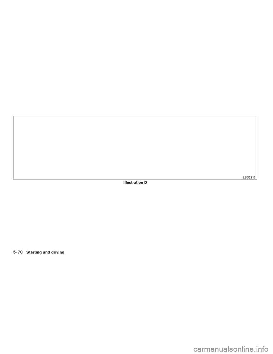 NISSAN MURANO 2017 3.G Owners Manual Illustration D
LSD2313
5-70Starting and driving 