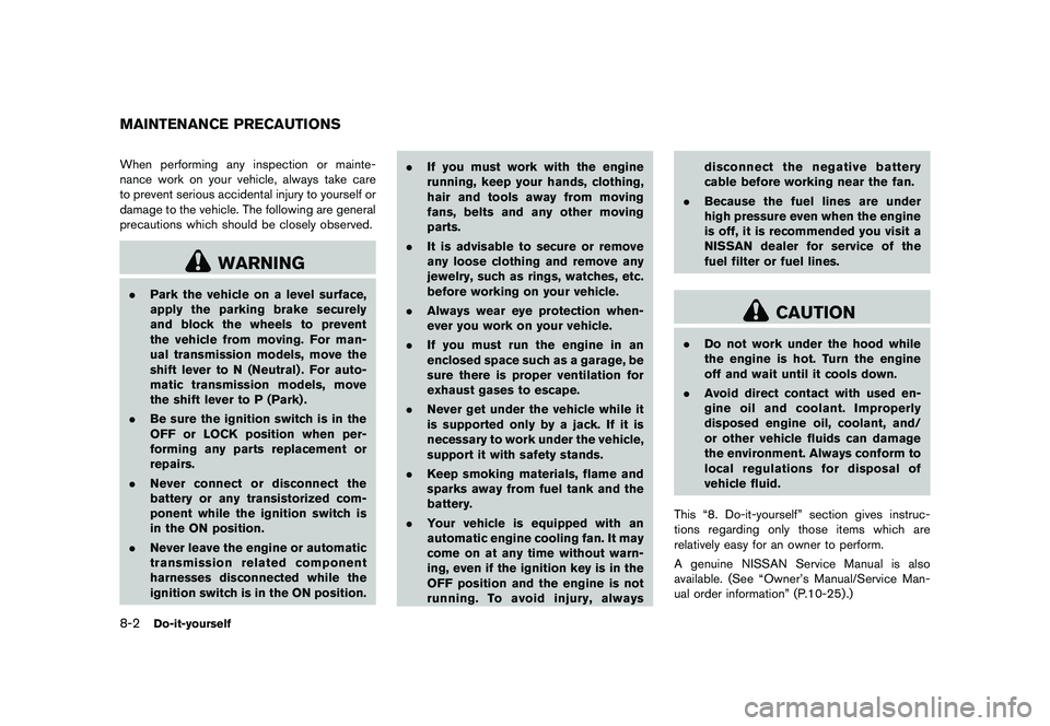 NISSAN 370Z 2017  Owners Manual �&�R�Q�G�L�W�L�R�Q� 