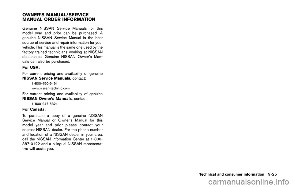 NISSAN 370Z 2014  Owners Manual 