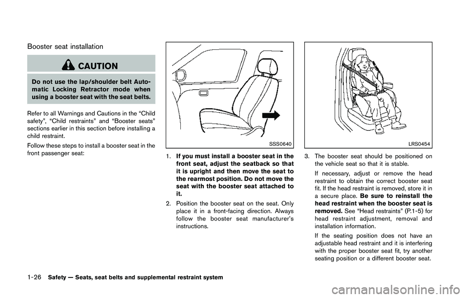 NISSAN 370Z 2014 Service Manual Booster seat installation NISSAN 370Z 2014 Service Manual Booster seat installation