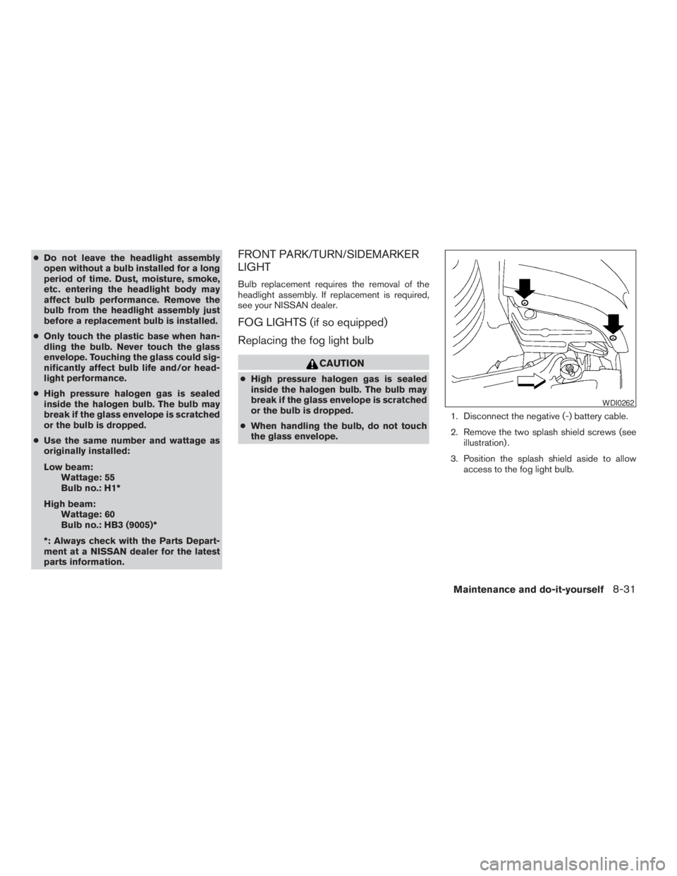 NISSAN ALTIMA 3,5 SE 2005 Owners Manual NISSAN ALTIMA 3,5 SE 2005 Owners Manual