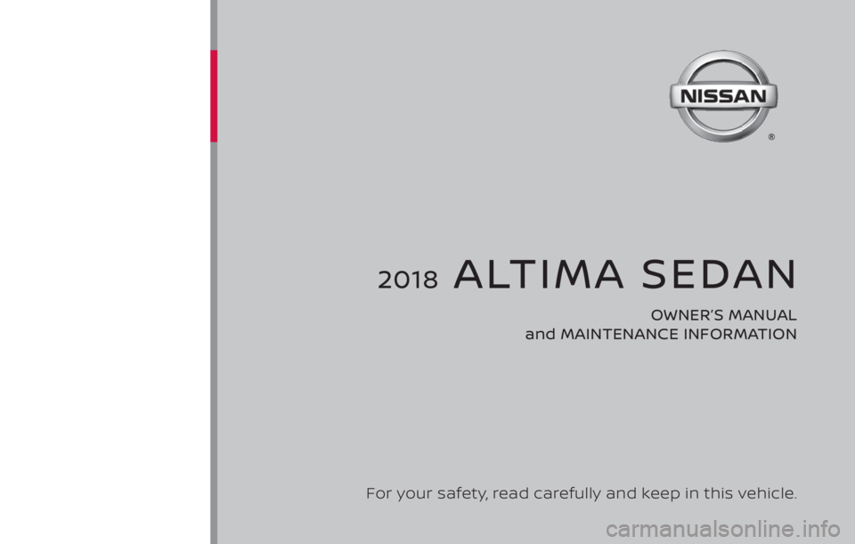NISSAN ALTIMA SV 2018  Owners Manual 