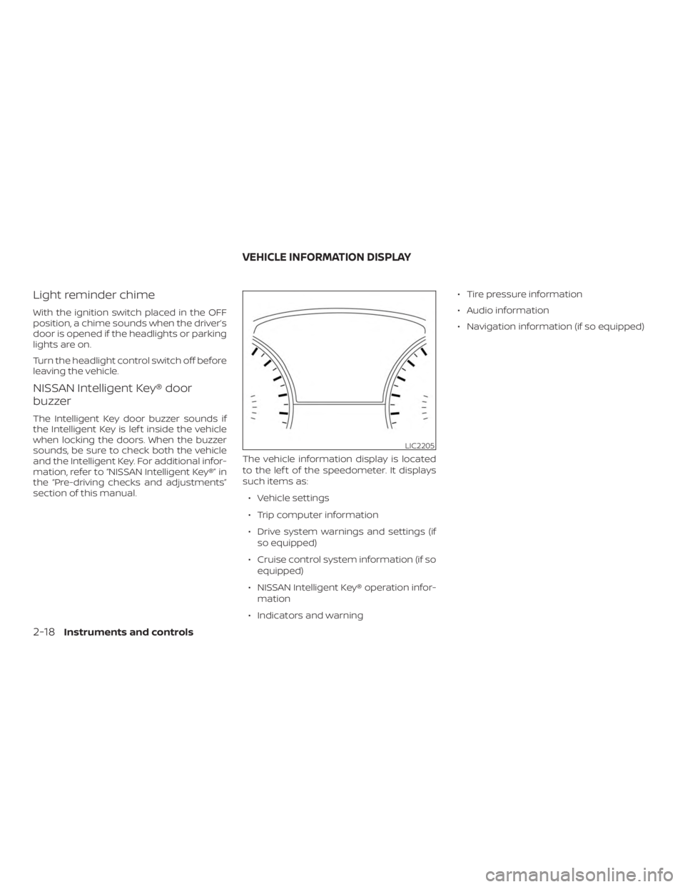 NISSAN ALTIMA SV 2018  Owners Manual 