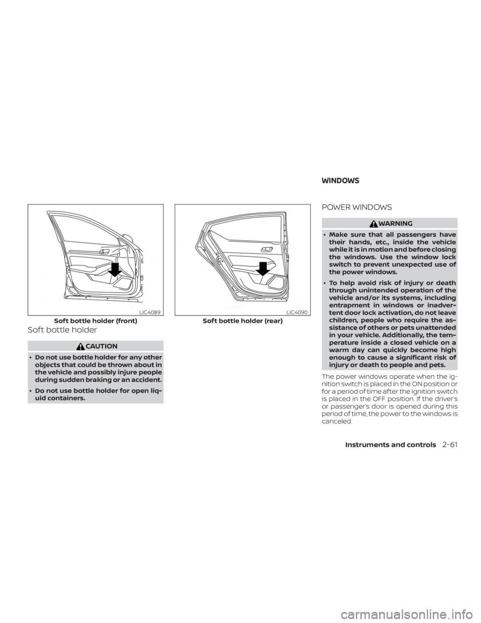 NISSAN ALTIMA 2022  Owners Manual Sof t bottle holder 