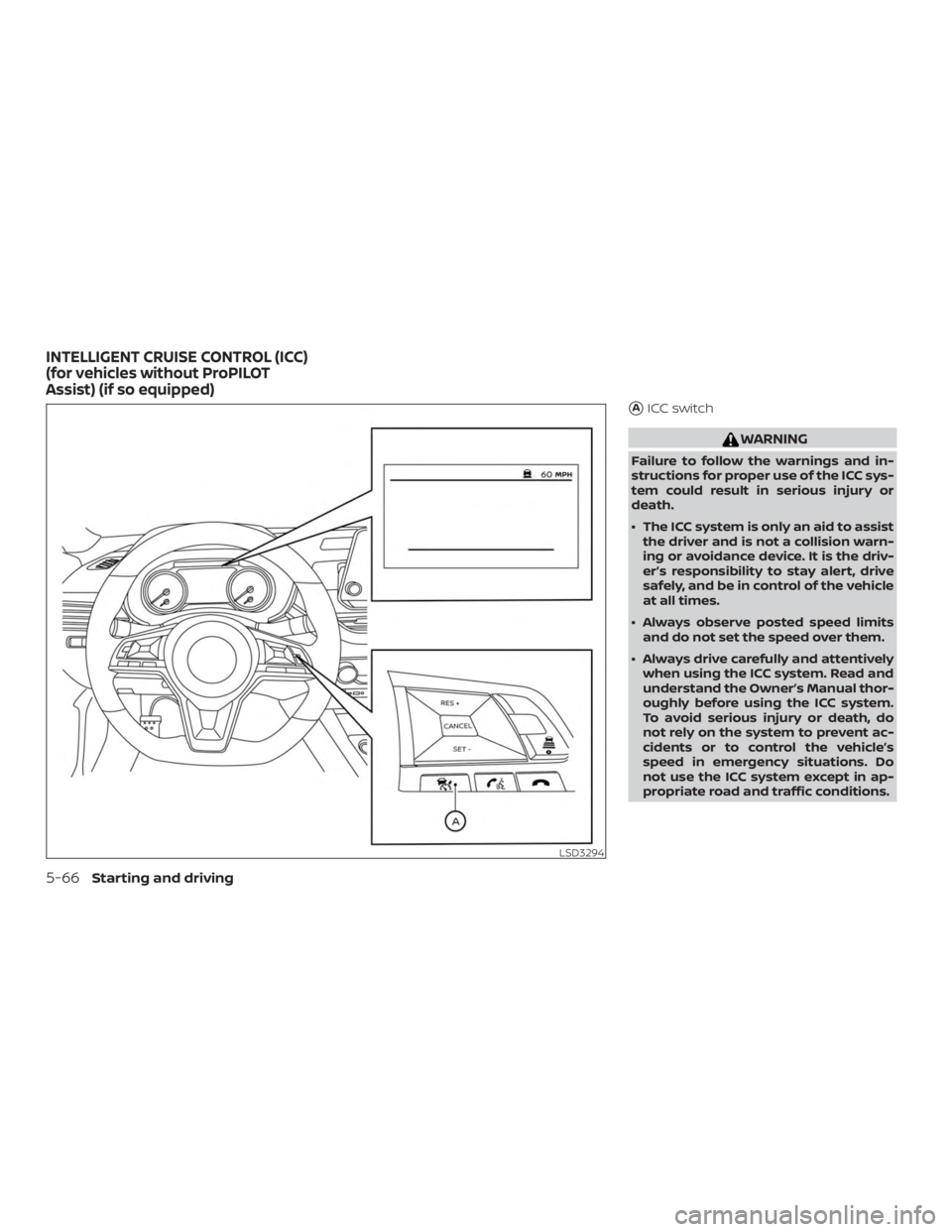 NISSAN ALTIMA 2022  Owners Manual AICC switch 