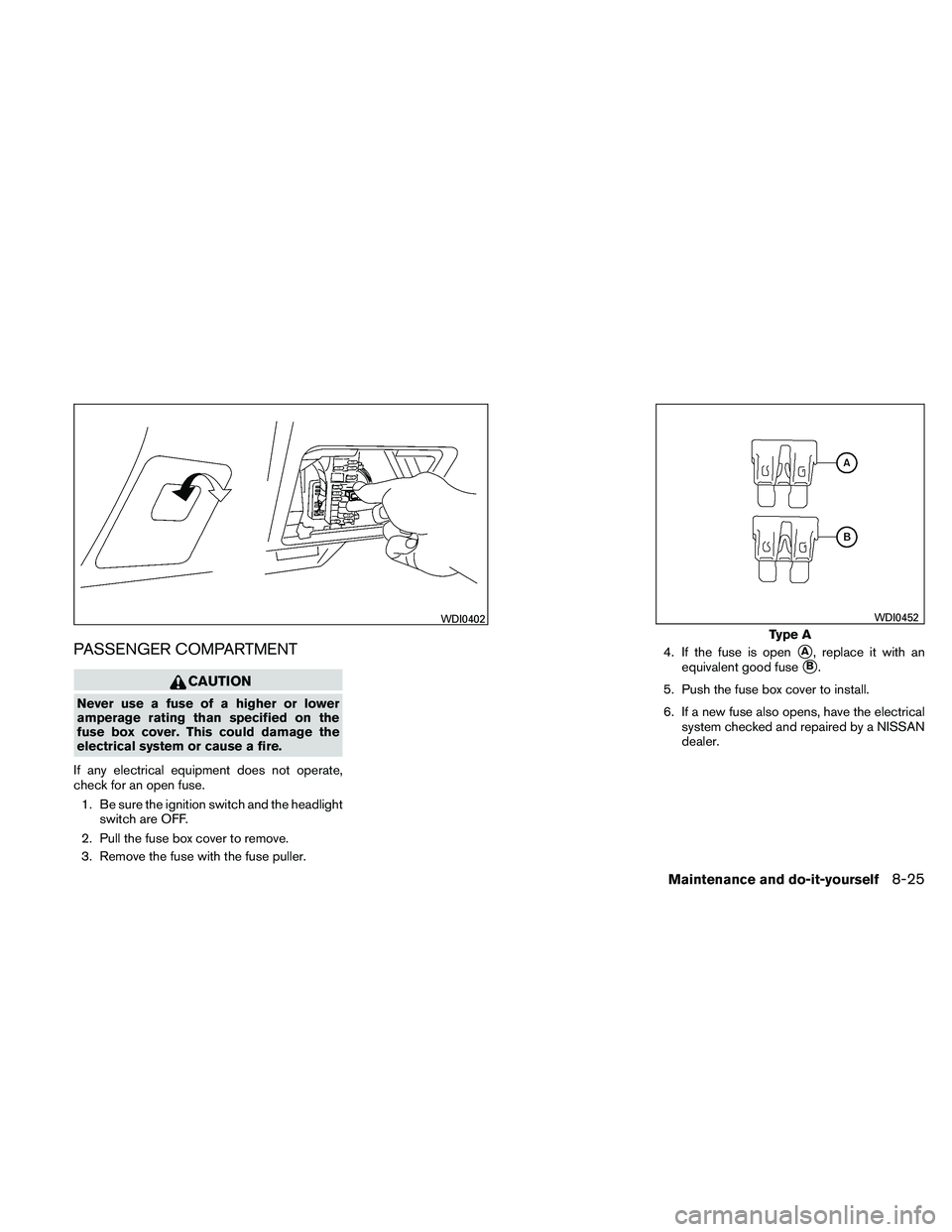NISSAN ALTIMA 2011  Owners Manual PASSENGER COMPARTMENT 