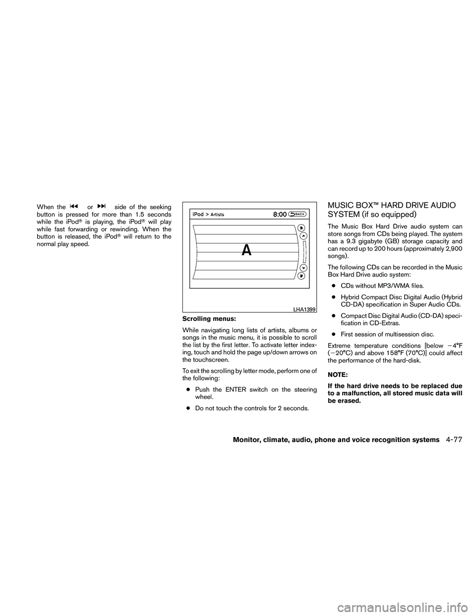 NISSAN ALTIMA 2010  Owners Manual When the 