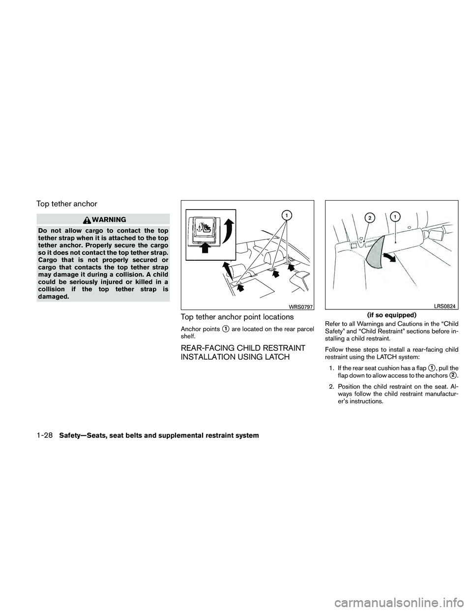 NISSAN ALTIMA 2010 Service Manual Top tether anchor 