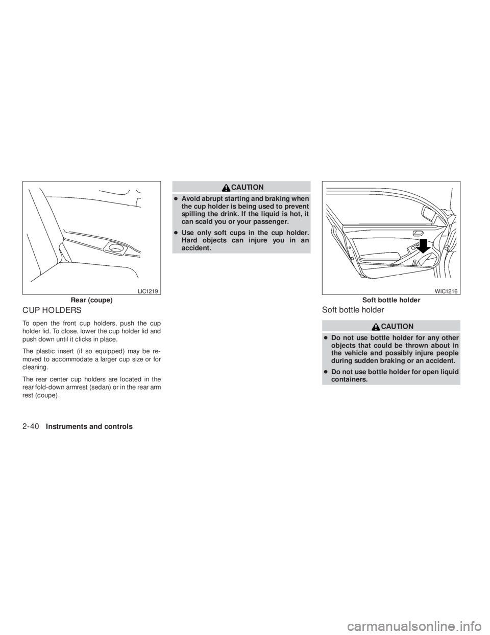NISSAN ALTIMA 2009  Owners Manual Rear (coupe) 