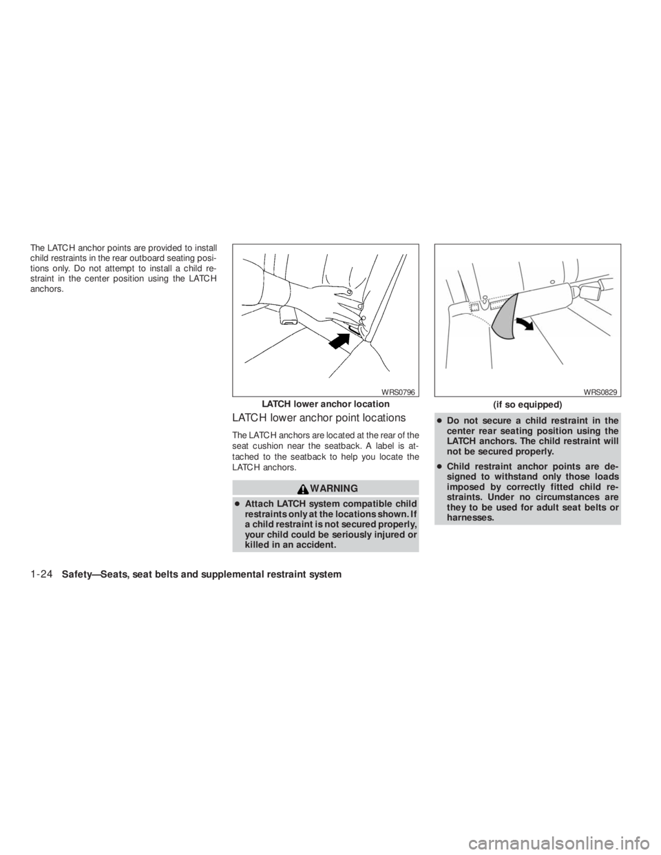 NISSAN ALTIMA 2009 Service Manual LATCH lower anchor location NISSAN ALTIMA 2009 Service Manual LATCH lower anchor location