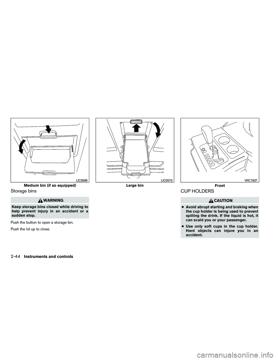 NISSAN ARMADA 2011  Owners Manual Storage bins 