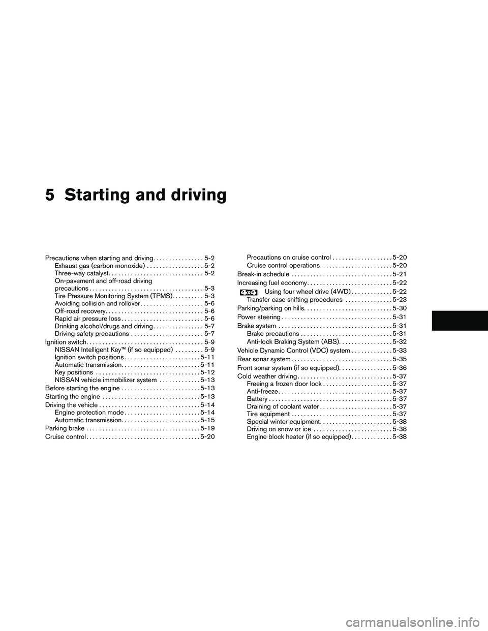 NISSAN ARMADA 2011  Owners Manual 