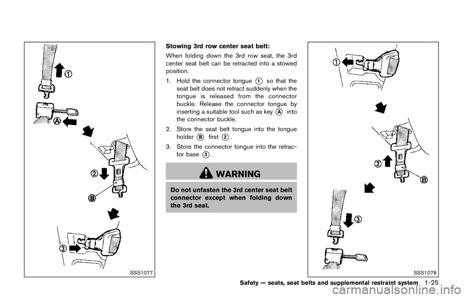 NISSAN ARMADA PLATINUM 2017 Service Manual SDI2516
Be careful not to clog the washer nozzle*A.
This may cause improper windshield washer
operation. If the nozzle is clogged, remove any
objects with a needle or small pin
*B.Be
careful not to da